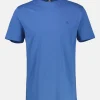 Basic T-shirt met logosteek, effen kleur