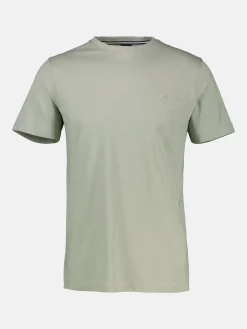 Basic T-shirt met logosteek, effen kleur