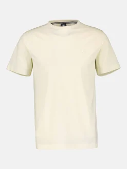 Basic T-shirt met logosteek, effen kleur