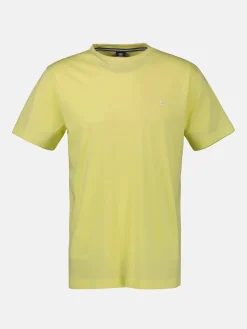Basic T-shirt met logosteek, effen kleur