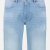 Denim herenbermudashort van comfortabele stretch