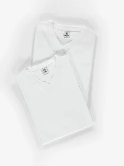 Dubbelpak heren-T-shirts, V-hals van premium katoenkwaliteit