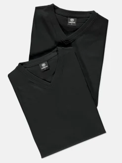 Dubbelpak heren-T-shirts, V-hals van premium katoenkwaliteit