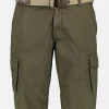 Effen cargobermuda met riem