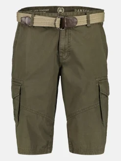 Effen cargobermuda met riem