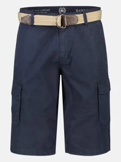 Effen cargobermuda met riem