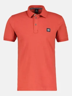 Effen, gewassen poloshirt met stretcheffect