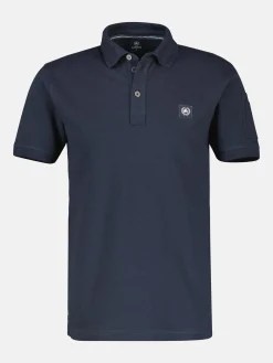 Effen, gewassen poloshirt met stretcheffect