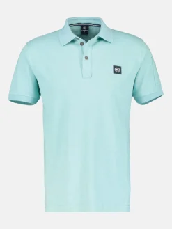 Effen, gewassen poloshirt met stretcheffect