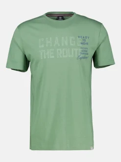 Effen T-shirt met print op de borst
