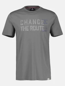 Effen T-shirt met print op de borst