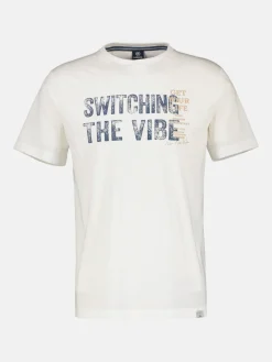 Effen T-shirt voor heren met print op de borst