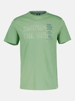 Effen T-shirt voor heren met print op de borst