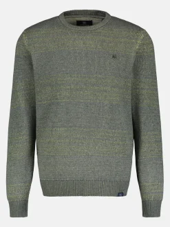 Gebreide trui in gemêleerde gestreepte look