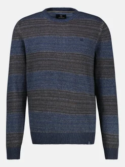 Gebreide trui in gemêleerde gestreepte look
