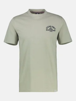 Gestreept T-shirt met voor- en achterkantprint
