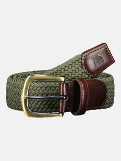 Gevlochten riem met tweekleurige gesp