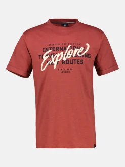 Heren jersey T-shirt met borstprint