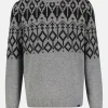 Jacquard trui van gebreide scheerwol met kasjmiergehalte