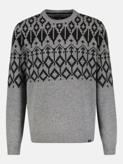 Jacquard trui van gebreide scheerwol met kasjmiergehalte