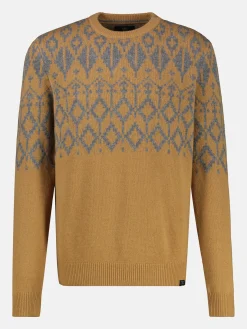 Jacquard trui van gebreide scheerwol met kasjmiergehalte