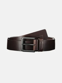 Leren riem MATTHEW met zwarte gesp