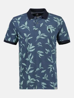 Poloshirt met bloemenprint en contrasterende details