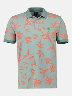 Poloshirt met bloemenprint en contrasterende details