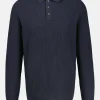 Poloshirt met lange mouwen, gebreid