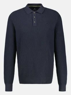 Poloshirt met lange mouwen, gebreid