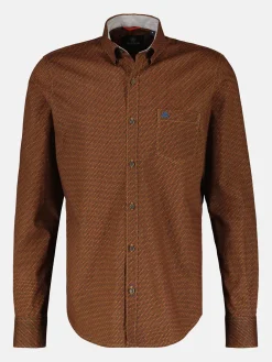 Poplin overhemd met visgraatmotief