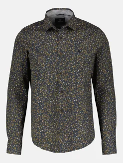 Poplin stretchoverhemd met AOP