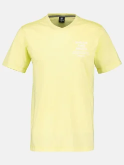 Shirt met V-hals en print op de borst
