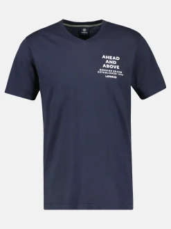 Shirt met V-hals en print op de borst