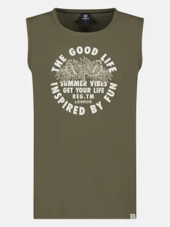 Tanktop voor heren, met print op de borst