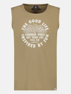 Tanktop voor heren, met print op de borst