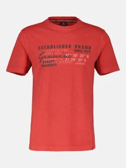 T-shirt, effen kleur met print op de borst