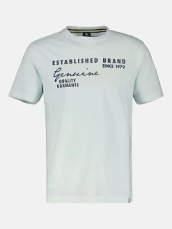 T-shirt, effen kleur met print op de borst