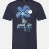 T-shirt met ronde hals voor heren met palmboomprint