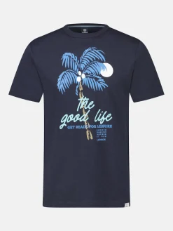 T-shirt met ronde hals voor heren met palmboomprint