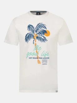 T-shirt met ronde hals voor heren met palmboomprint